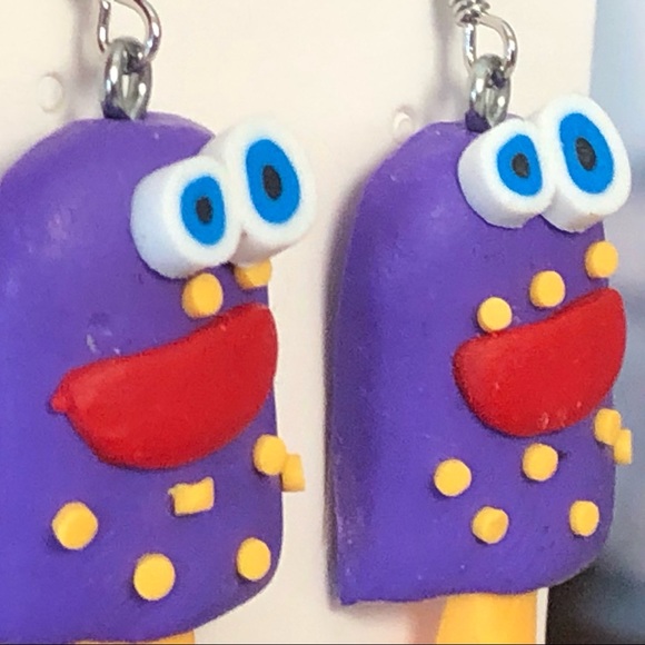 New Popsicle Clay Polymer Fun Food Novelty Earrings Purple Party Gifts Unique - Picture 4 of 4